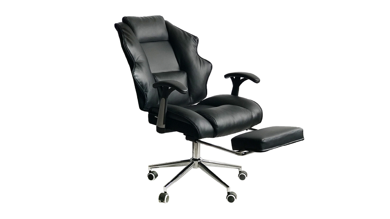 Klika Faux Leather Exec Office Chair & Stool - Black