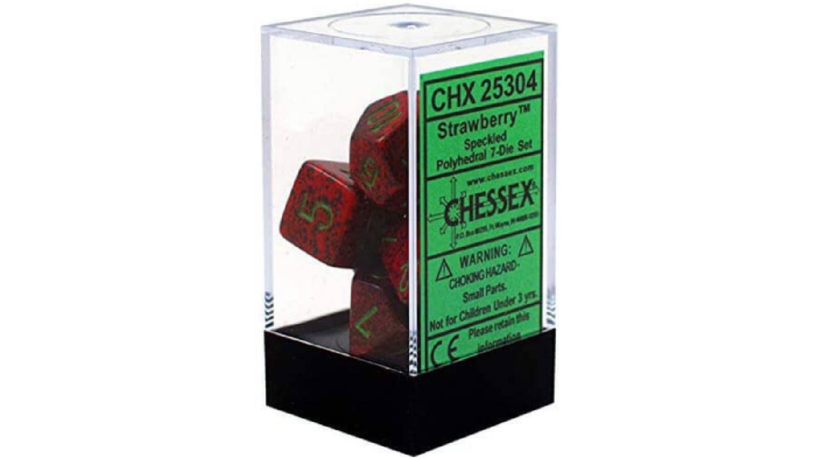 Chessex	Strawberry Speckled Polyhedral 7 Die Set