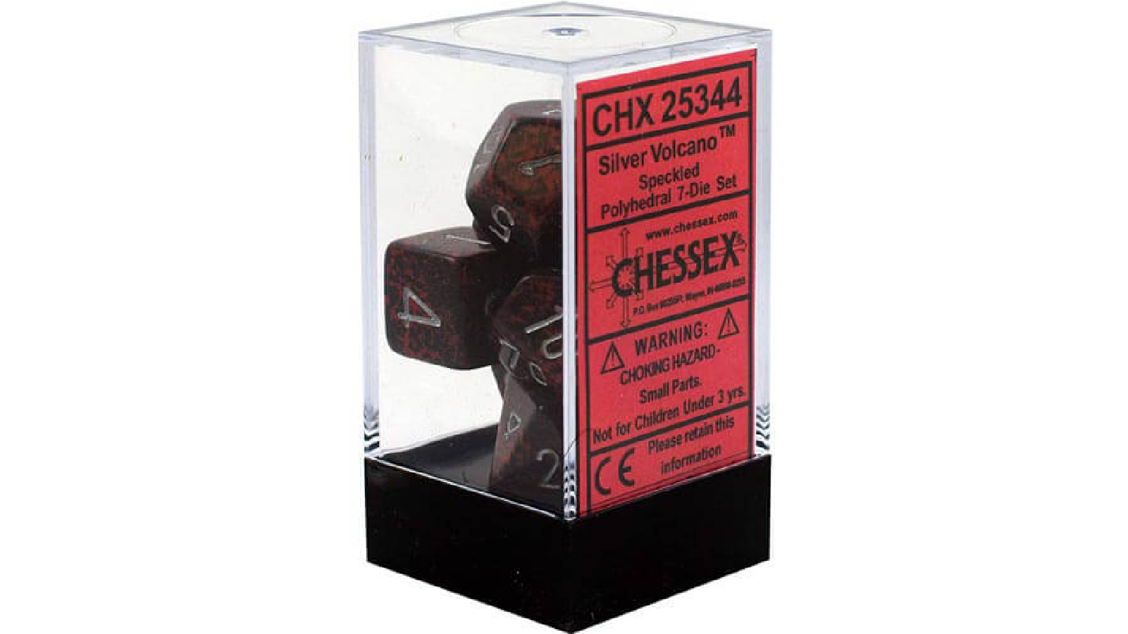 Chessex Silver Volcano Speckled Polyhedral 7 Die Set