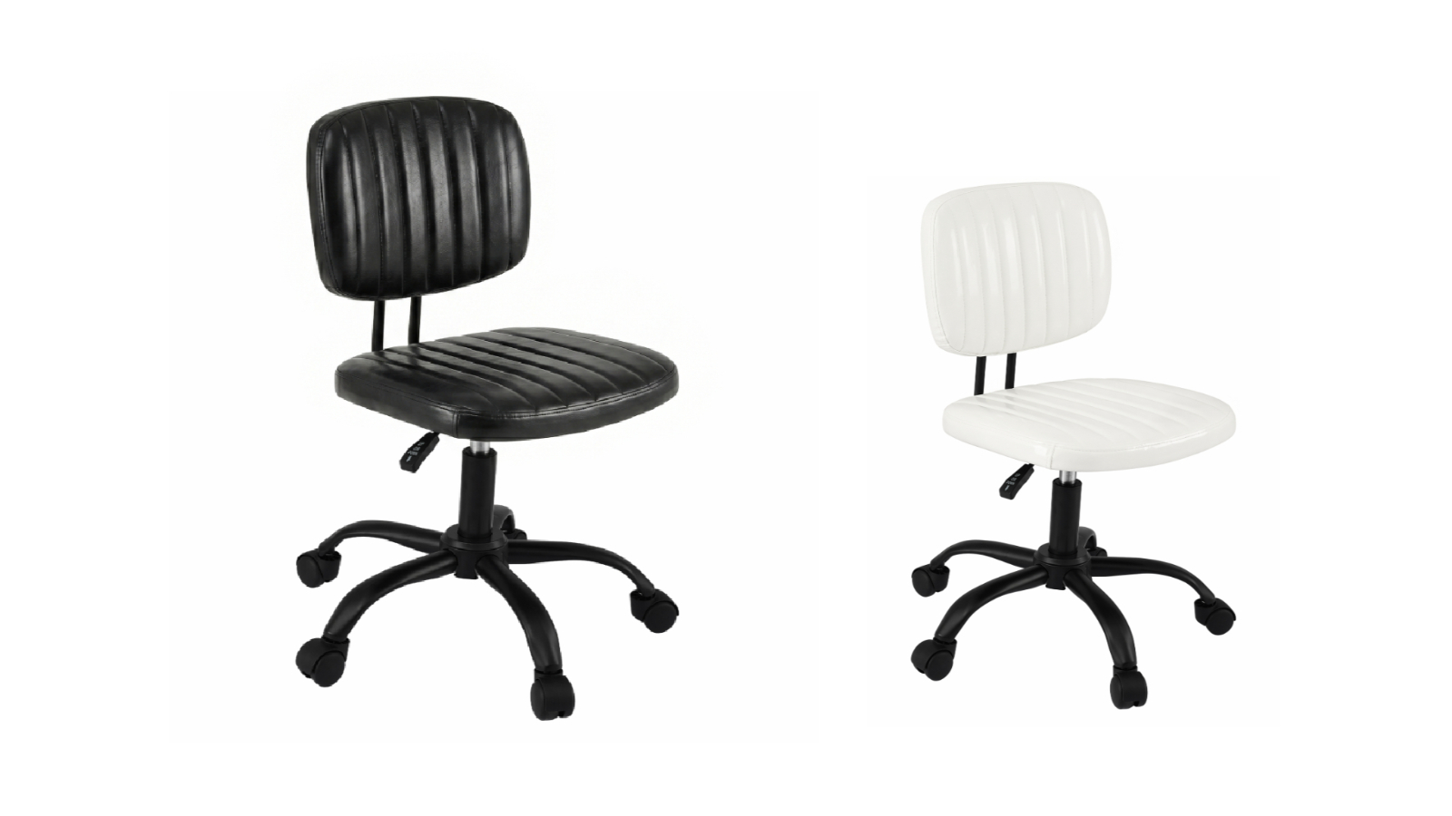Artiss Adjustable Ergonomic PU Leather Armless Office Chair with Wheel