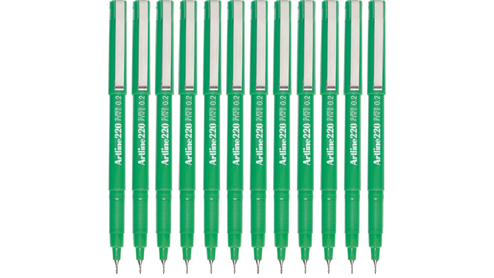 Artline Box of 12 0.02cm 220 Fineline Pen Extra Fine - Green
