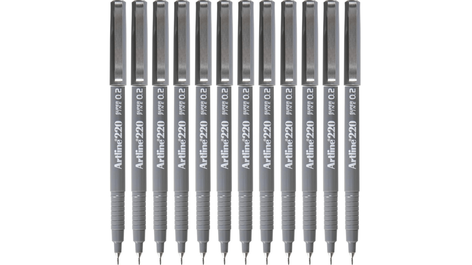 Artline Box of 12 0.02cm 220 Fineline Pen Extra Fine - Grey