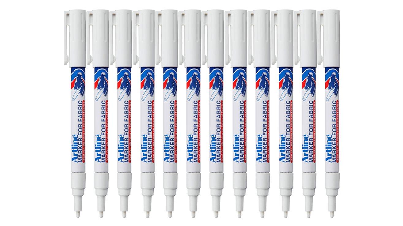 Artline 12 Piece 750 Laundry Fabric Marker Bullet White