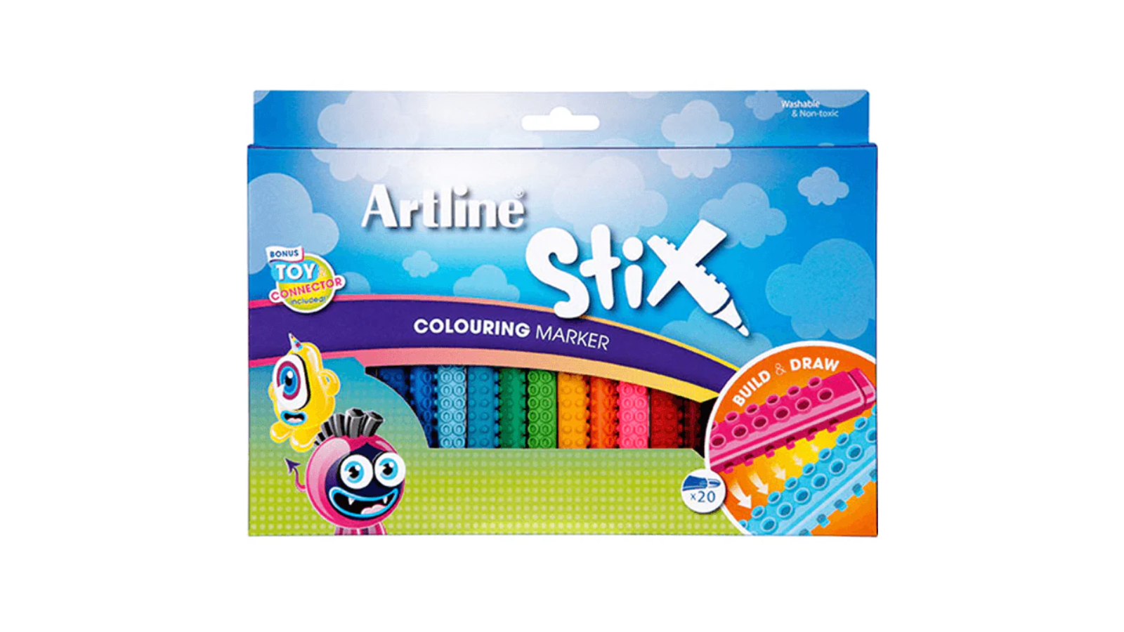 Artline Pack of 20 Stix Stick Colouring Marker | Harvey Norman