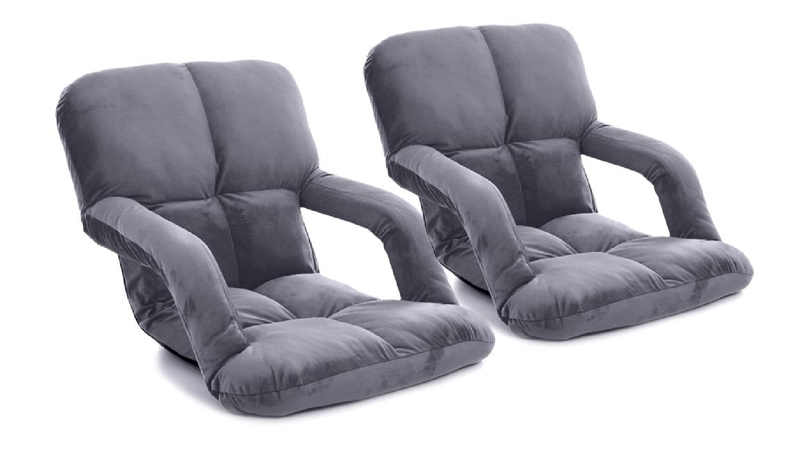 Soga 2x Floor Recliner Lazy Chair with Armrest - Grey