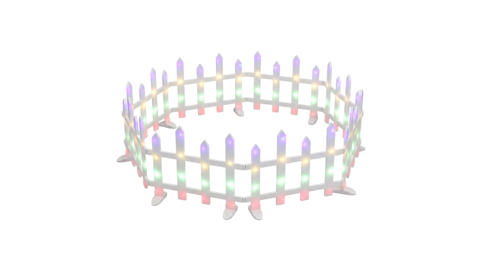 Jingle Jollys 8 Piece 3m Solar Christmas Fence Light - Multi-Coloured