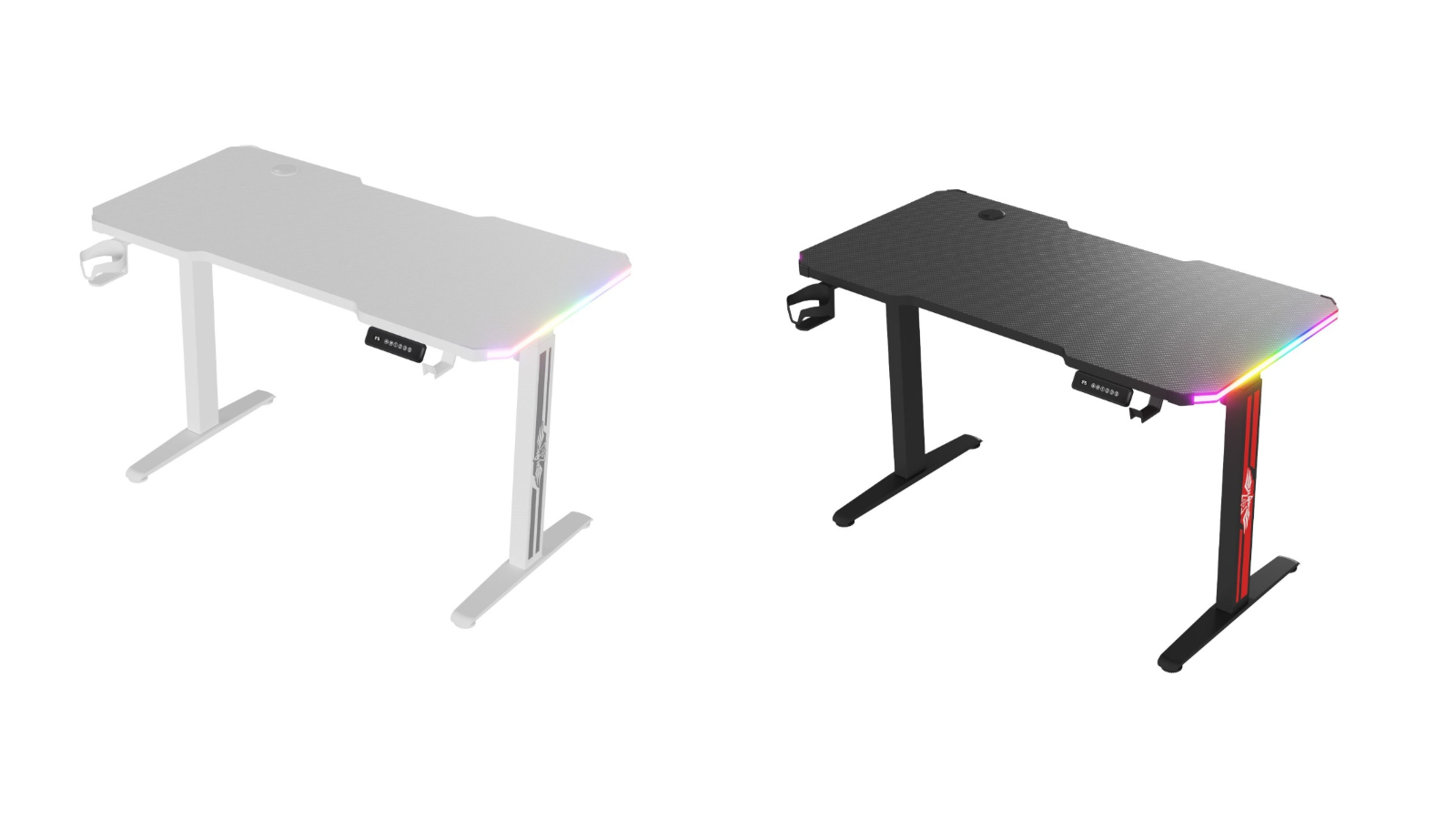 Advwin 120cm RGB LED Ergonomic Sit Electric Standing Gaming Desk