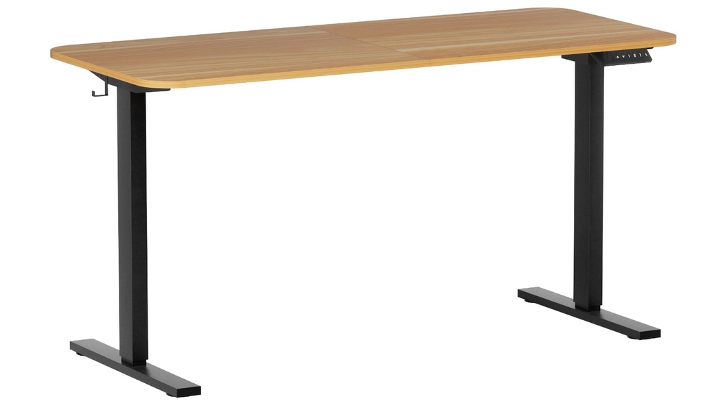 Artiss 140cm Oak/Black Electric Standing Desk with Motorised Height Adjustment