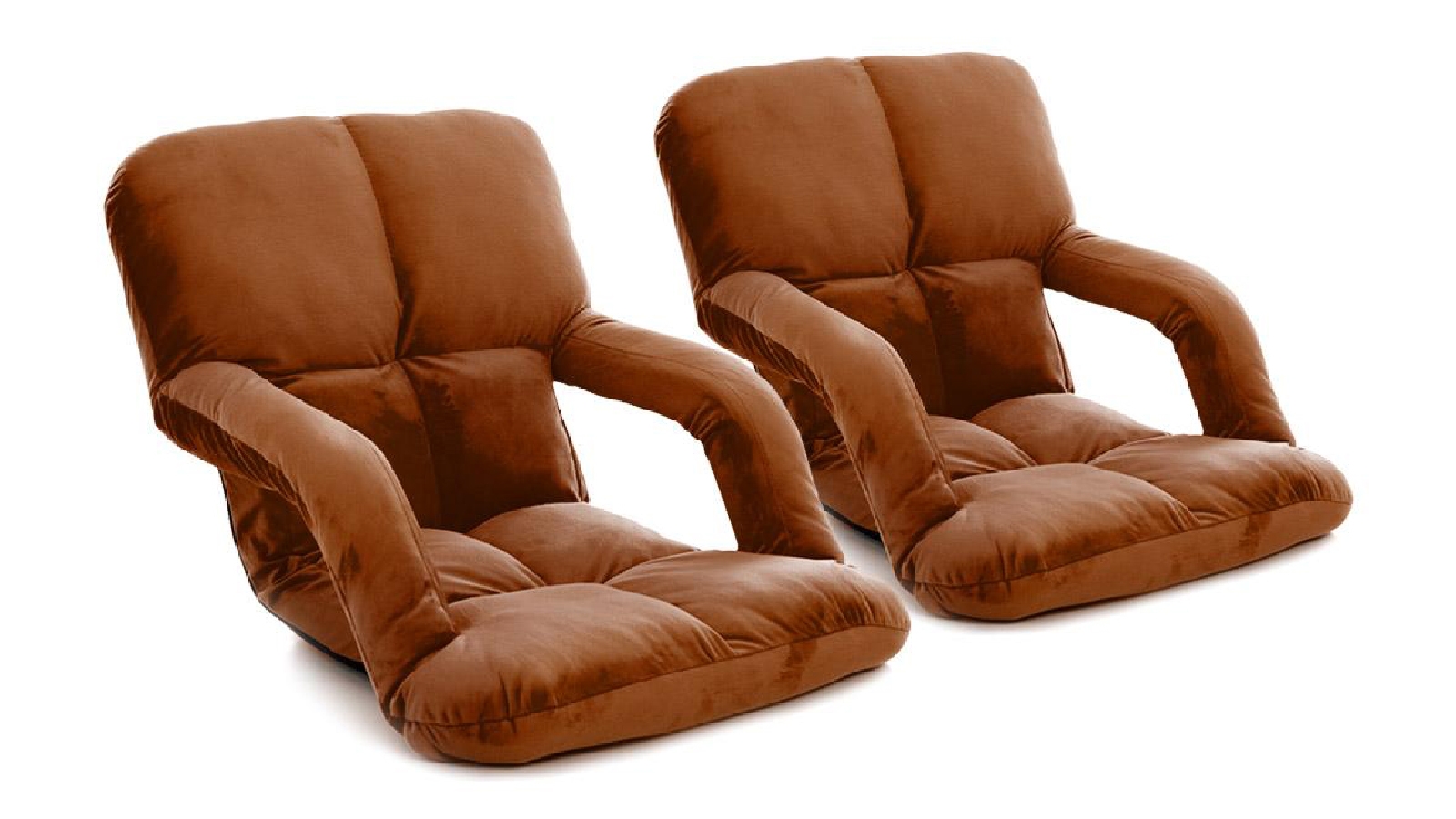 Soga 2x Floor Recliner Lazy Chair with Armrest - Coffee