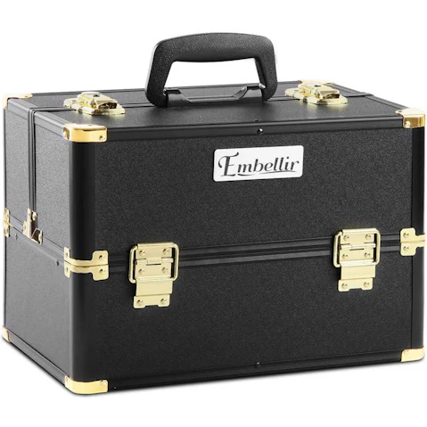 Embellir Portable Makeup Carry Case - Black and Gold