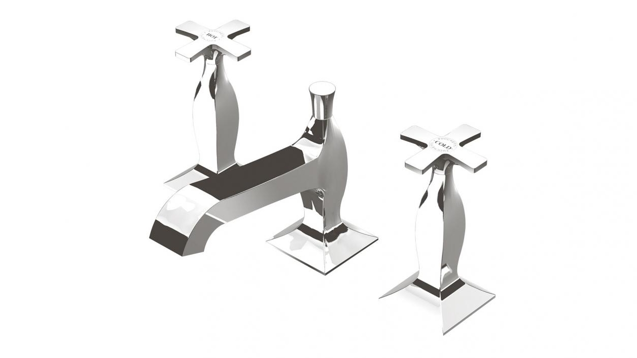 Bellagio Basin Set with Cross Handles