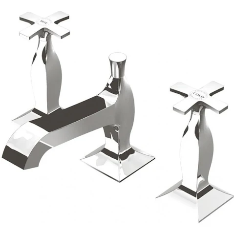 Bellagio Basin Set with Cross Handles