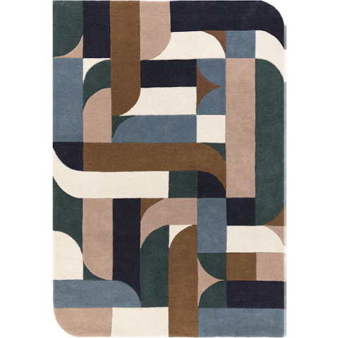 Asiatic Matrix 89 Klotski Teal Rug