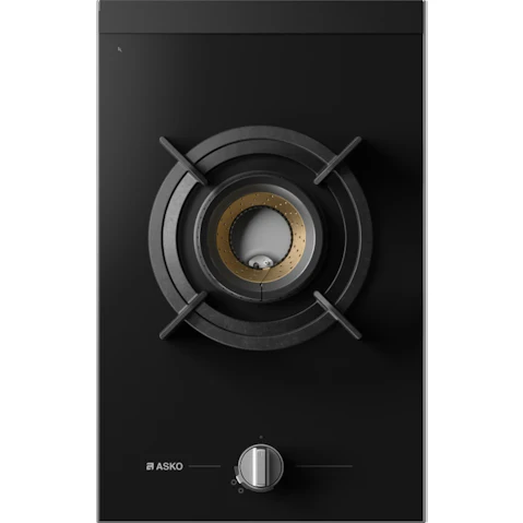 Asko 33cm 1 Burner Glass Volcano Gas Cooktop - Black
