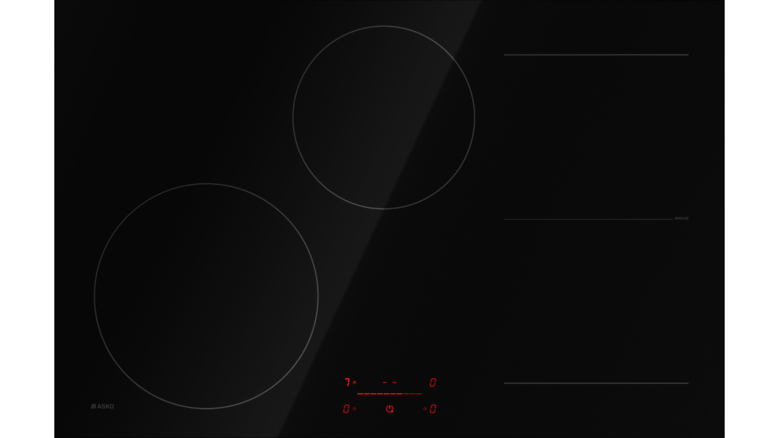 Asko 80cm 4 Zone Bridge Induction Cooktop - Black
