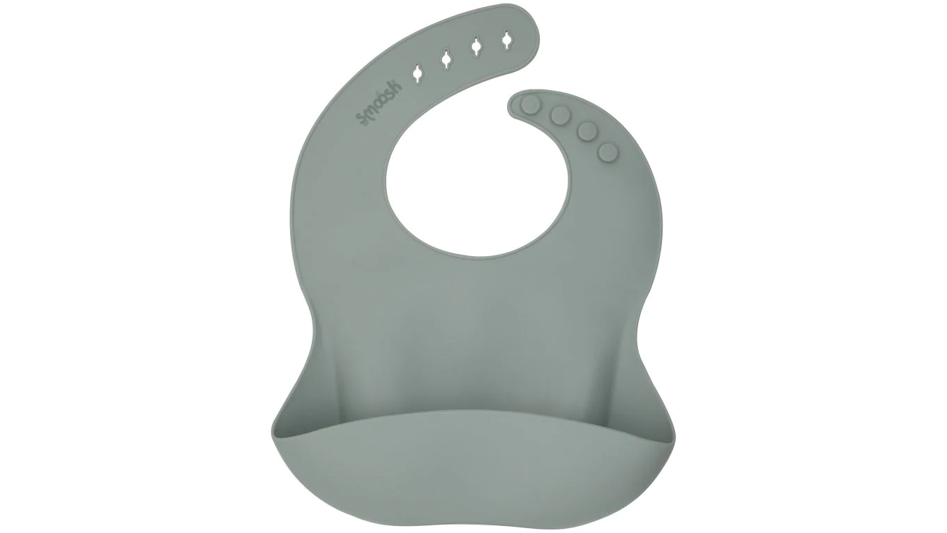 Smoosh Food-Grade Silicone Bib - Grey