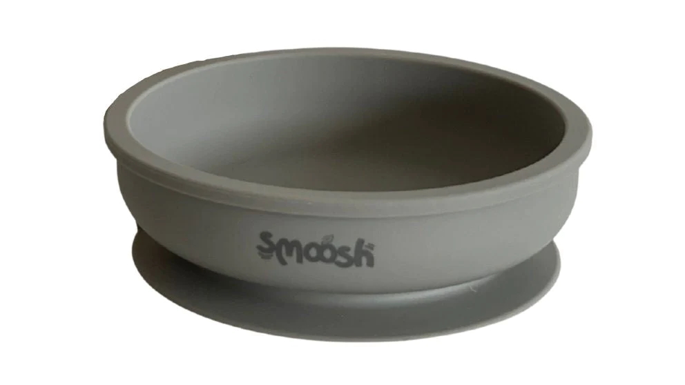 Smoosh Silicone Suction Bowl - Grey