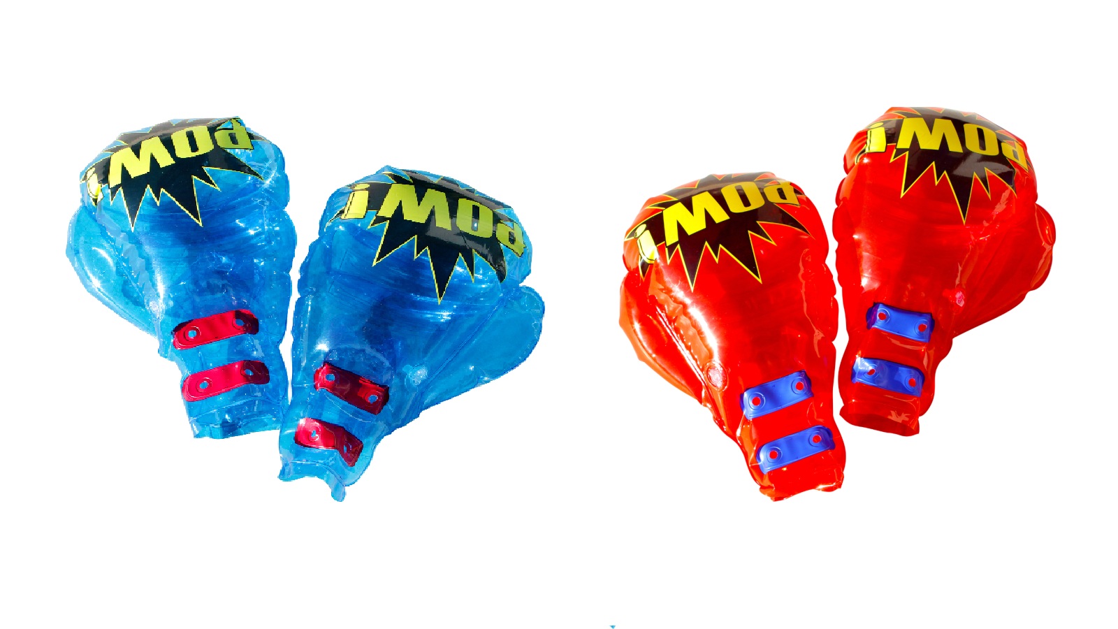 Airtime Pair of 2 Inflatable Boxing Glove Toy - Red/Blue