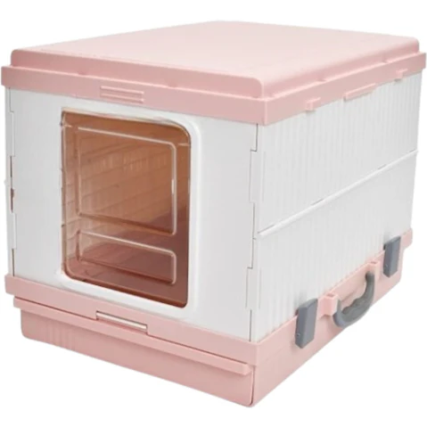 YES4PETS X-Large Portable Cat Litter Box with Handle and Scoop - Pink