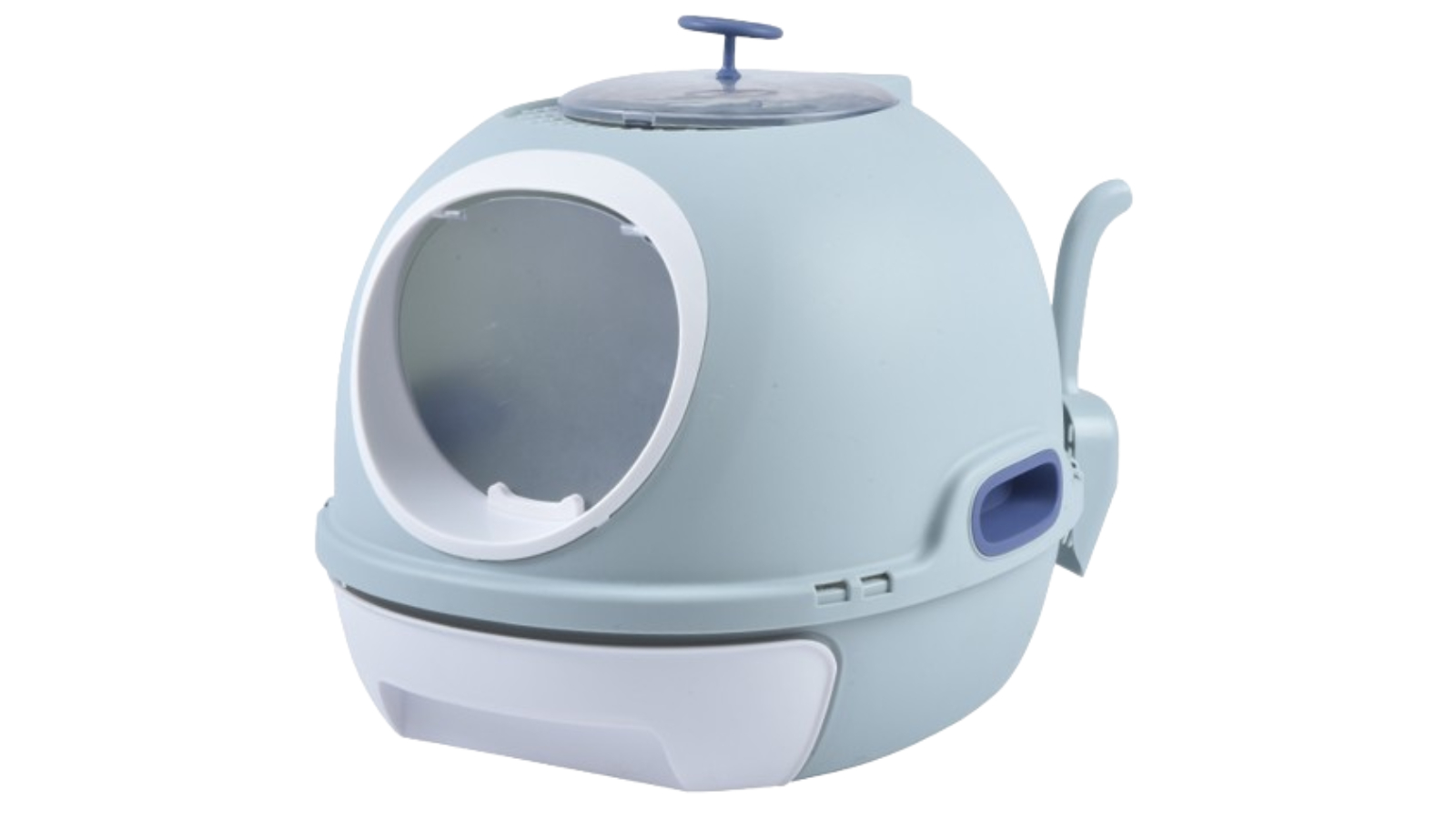 YES4PETS Cat Litter Box with Sky Window Drawer Photocatalyst Purifier - Blue