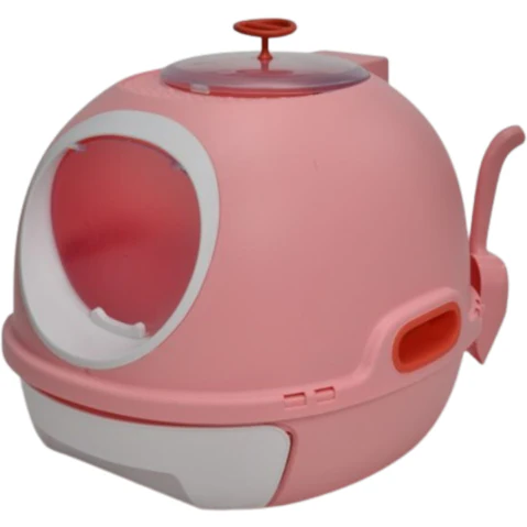 YES4PETS Cat Litter Box with Sky Window Drawer Photocatalyst Purifier - Pink