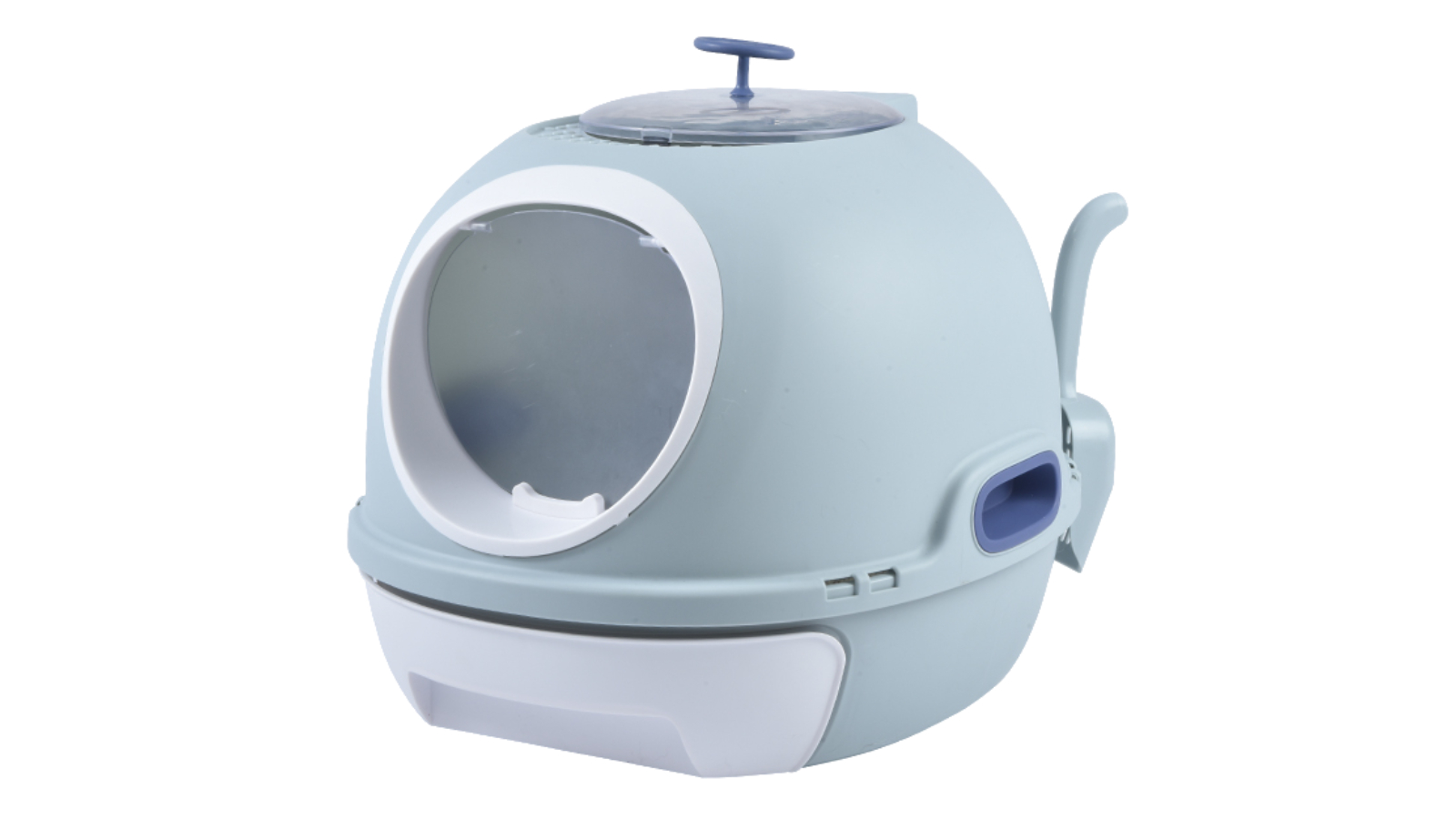 YES4PETS Hooded Cat Toilet Litter Box Tray House with Drawer and Scoop - Blue