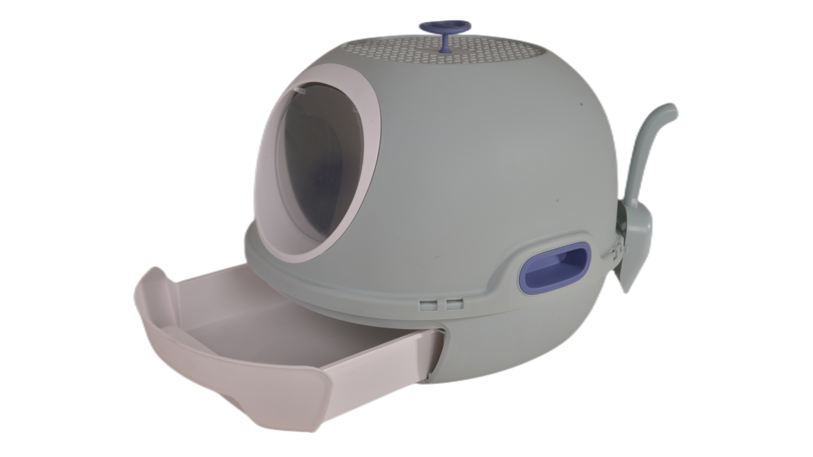 YES4PETS Hooded Cat Toilet Litter Box Tray House with Drawer and Scoop - Grey
