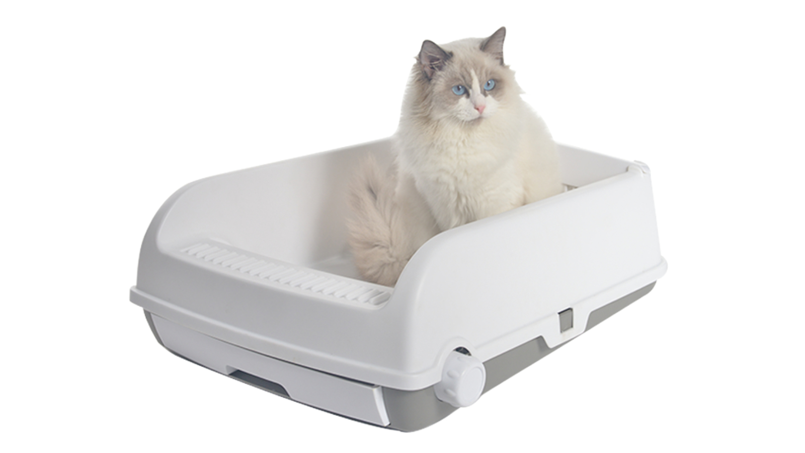 YES4PETS Large Cat Litter Tray Box Toilet with Rack Scoop Drawer - White
