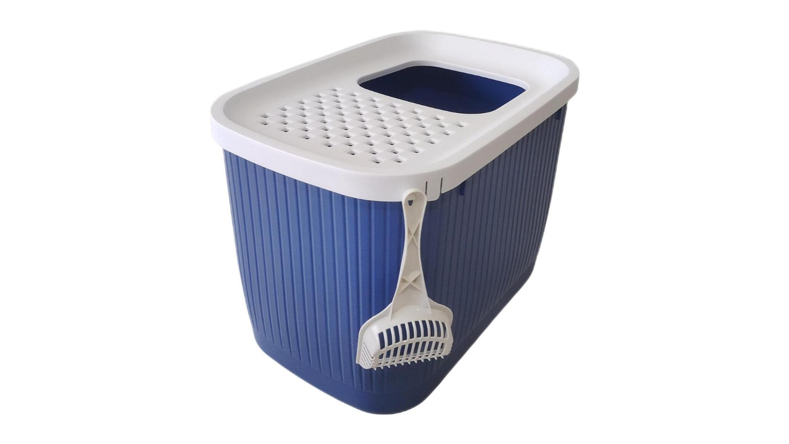 YES4PETS XX-Large Top Entry Cat Litter Box - Dark Blue
