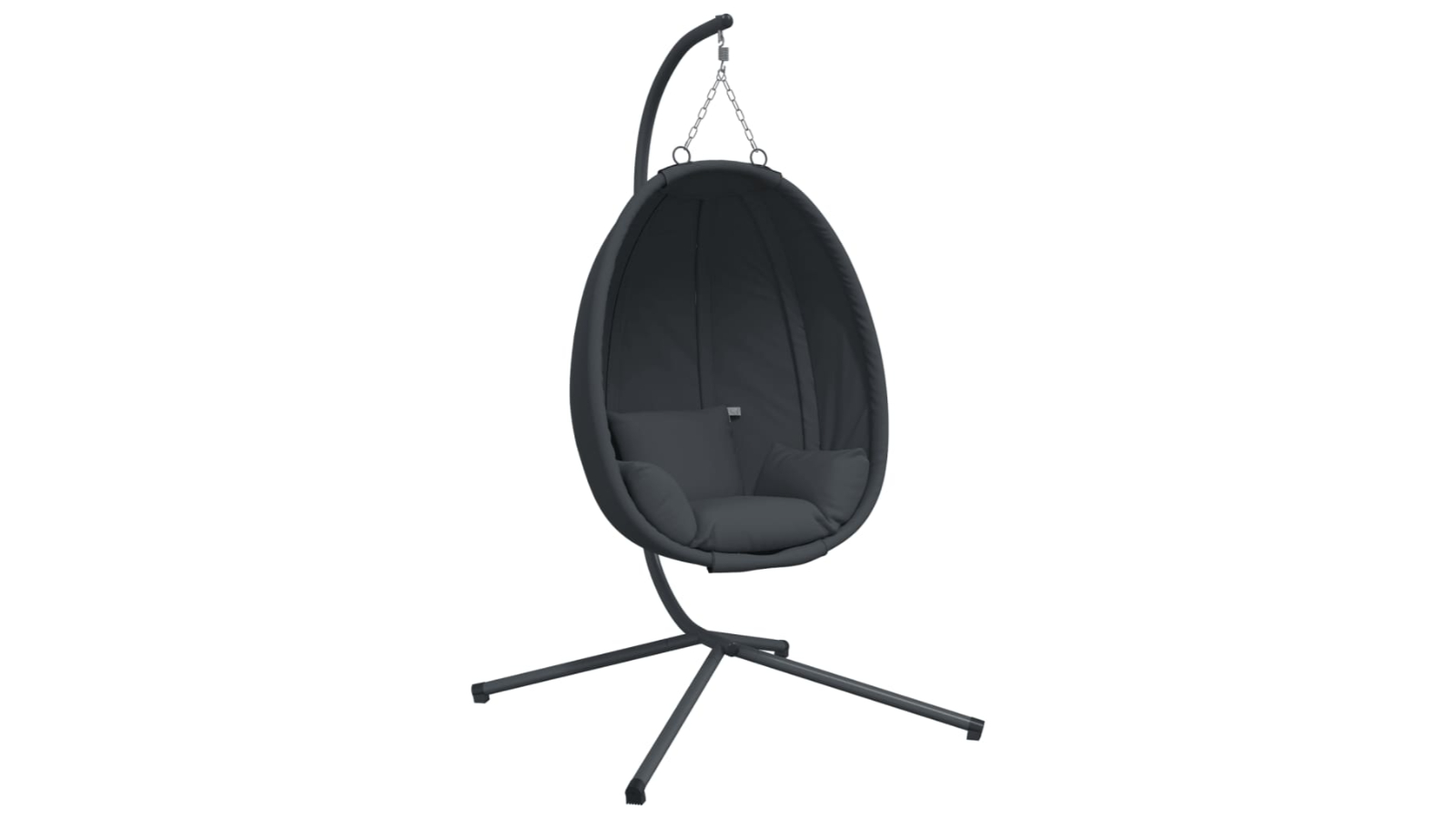 vidaXL Fabric and Steel Hanging Egg Chair with Stand - Anthracite