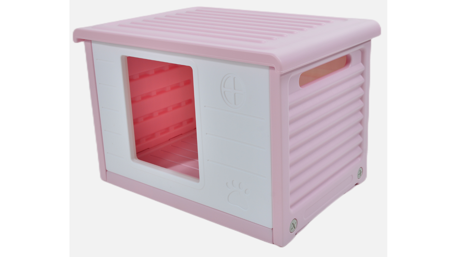 YES4PETS Small Plastic Pet House Kennel - Pink