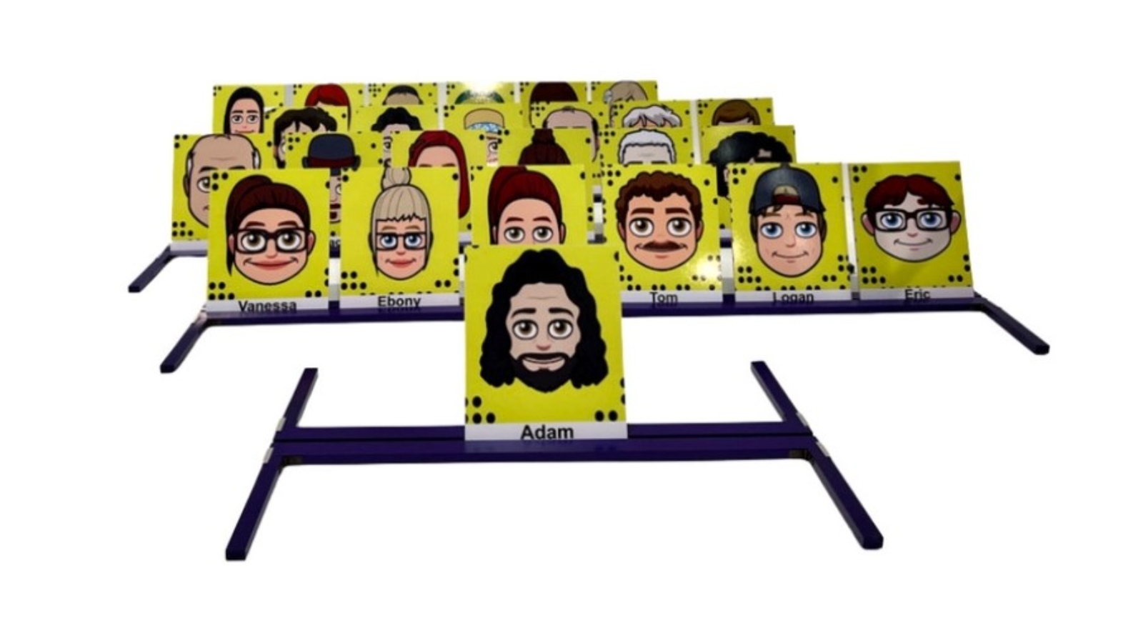 Jenjo Wooden Mega Who 10 Frames and 72 Face Cards