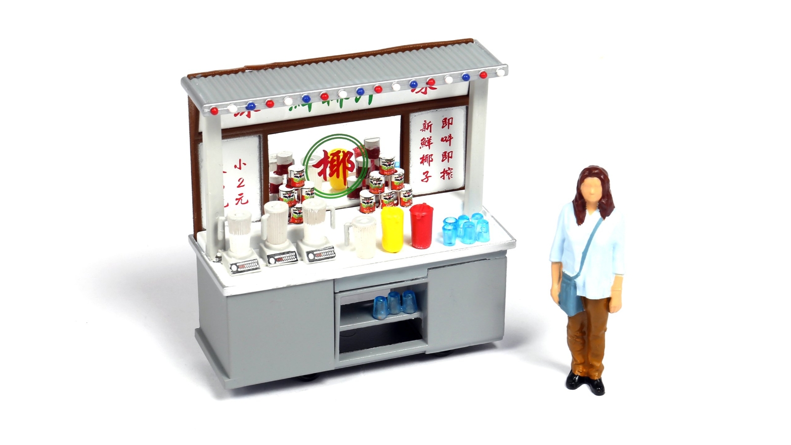Tiny City Die-cast Model HK Coconut Milk Kiosk 1/35