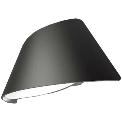 ATEN LED Up/Down Curved Exterior Wall Light with Opal Diffuser 3000K IP65 - Matte Black