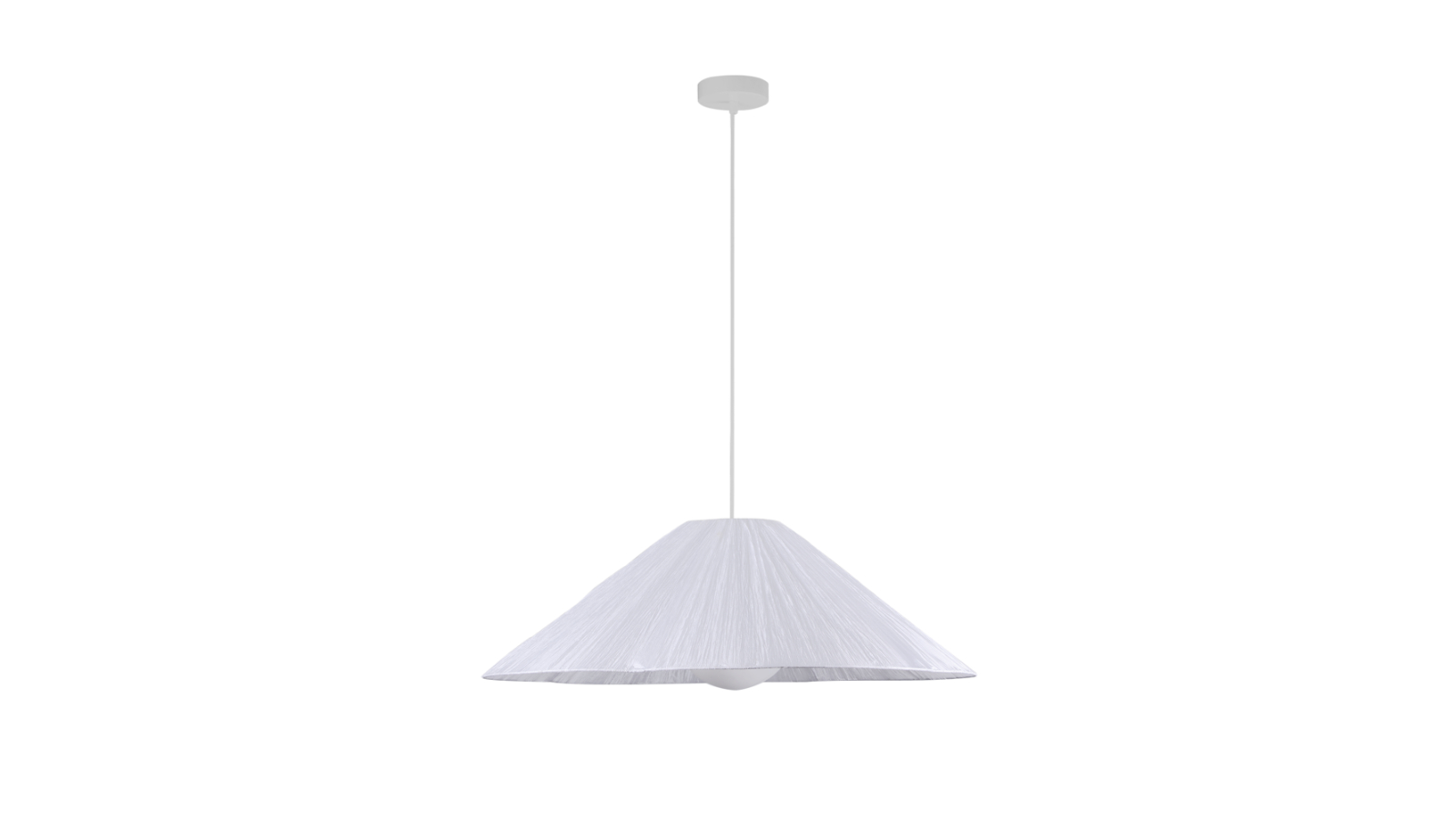 Luminea Atkins Small Modern Fabric Shade Hanging Pendant Light - White