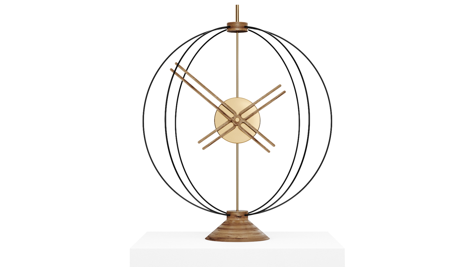 Mclocks Atom 50 Walnut/Gold Table Clock