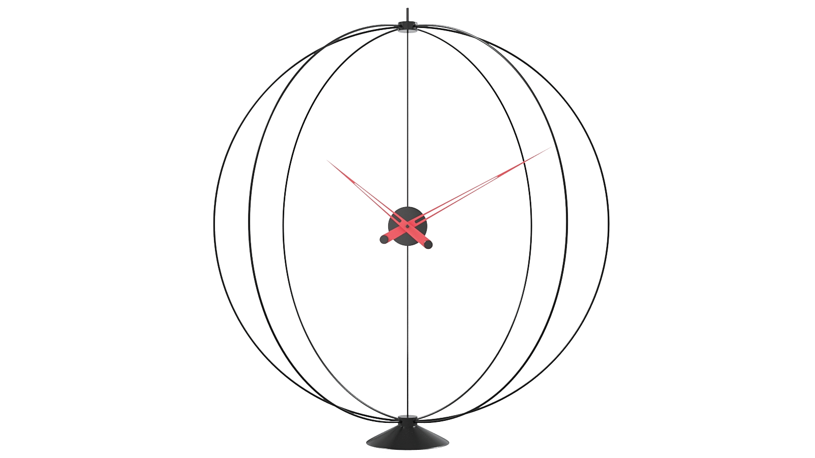 Mclocks Atom 90 Black Red Ground Clock