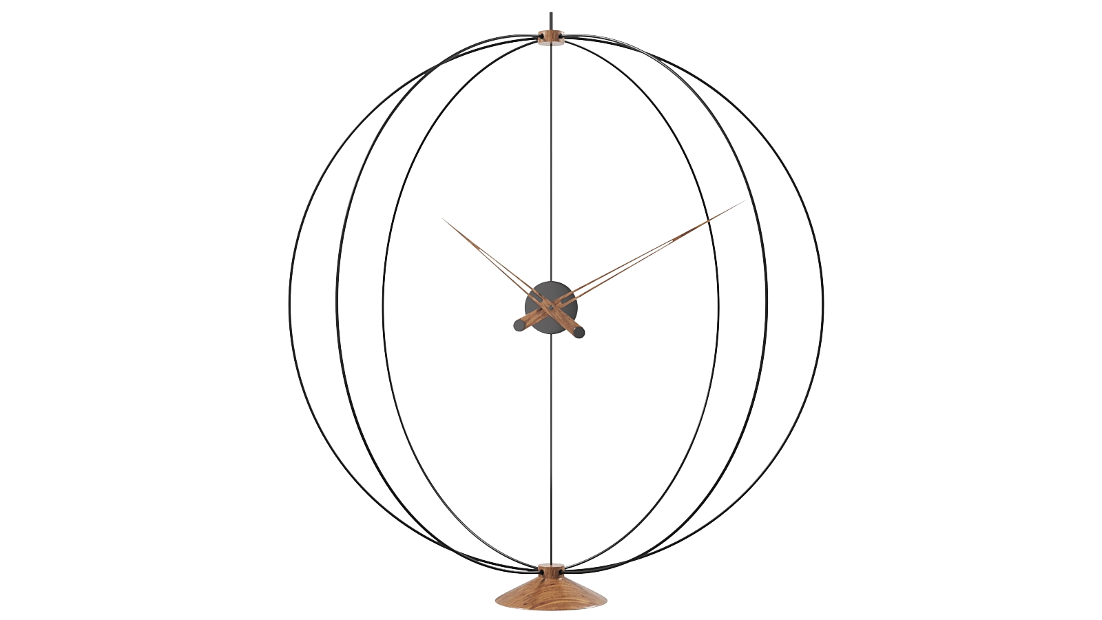 Mclocks Atom 90 Walnut Black Ground Clock