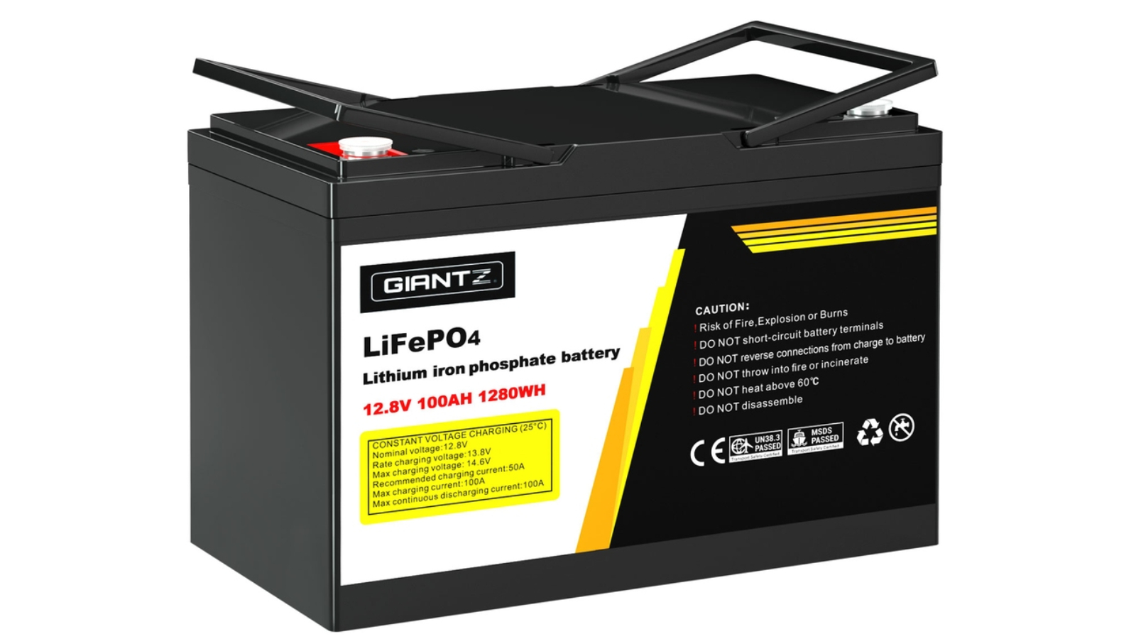 Giantz LiFePO4 Deep Cycle 4WD Camping 100AH Lithium Iron Battery