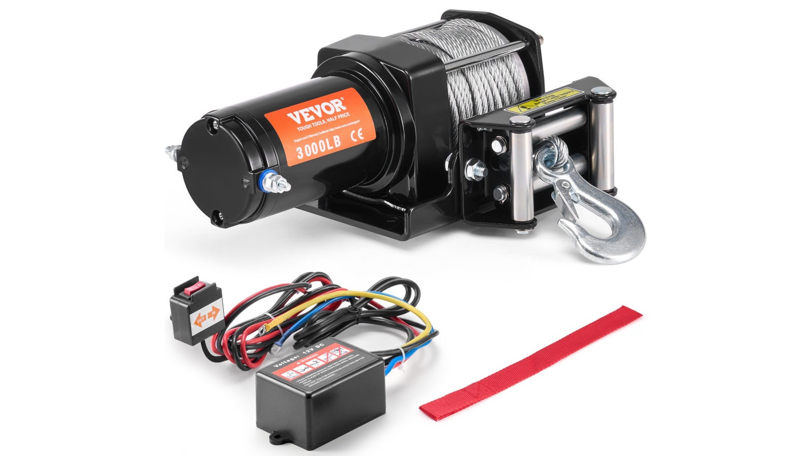 Vevor Electric Winch ATV UTV 1361kg Steel Cable IP55 Waterproof Wired Control
