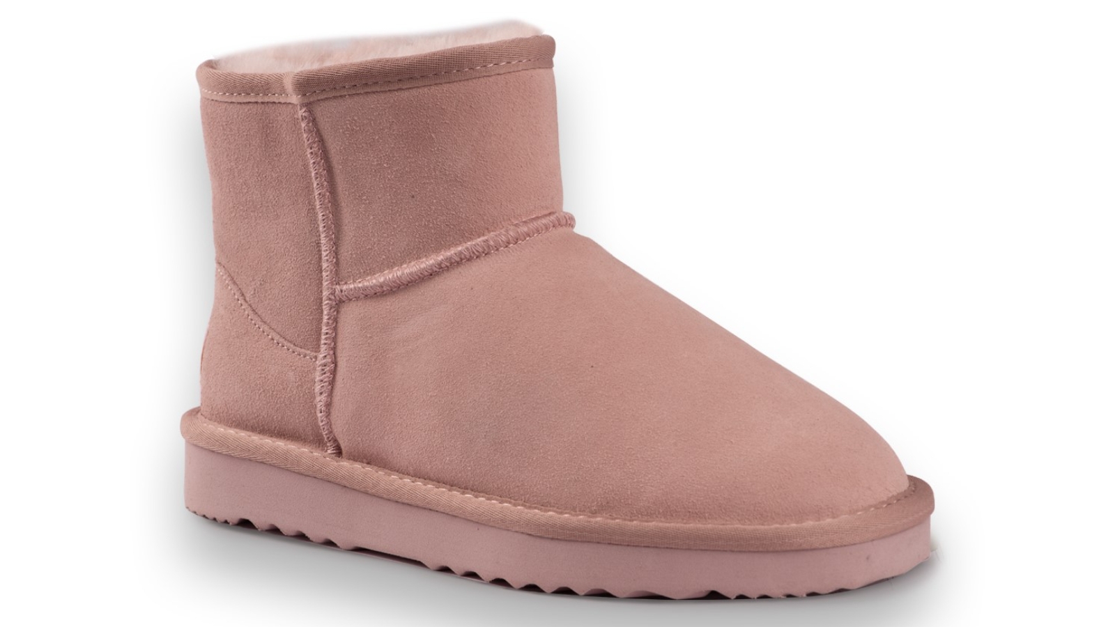 Aus Wooli Ugg Unisex Short Sheepskin Ankle Boot Pale Pink AU