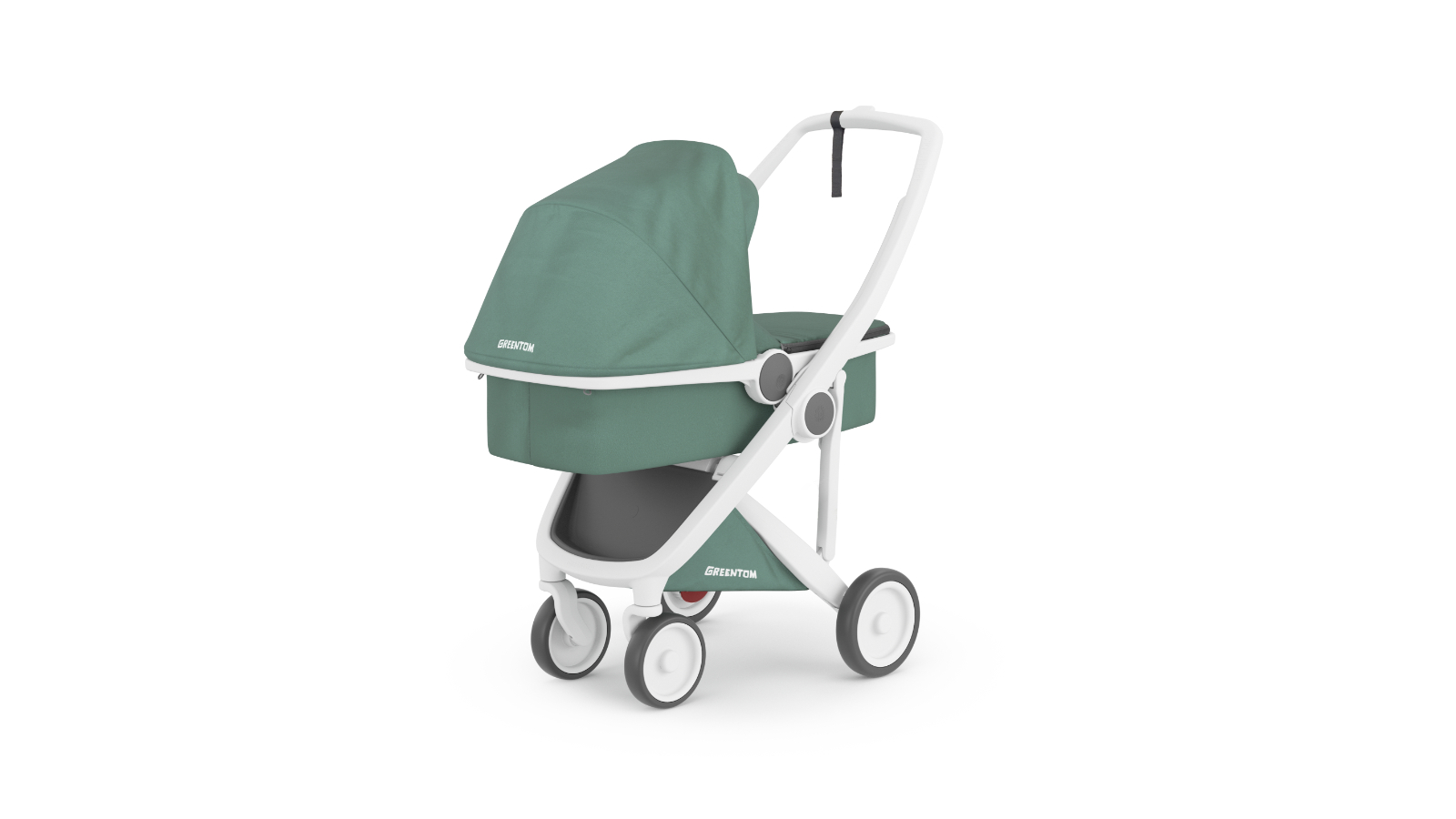 Greentom Carrycot Pram - White/Sage