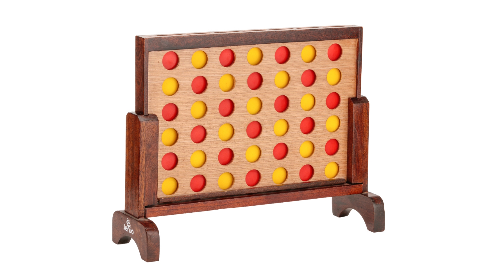 Jenjo Mini Four in a Row Polished Hardwood Game Set
