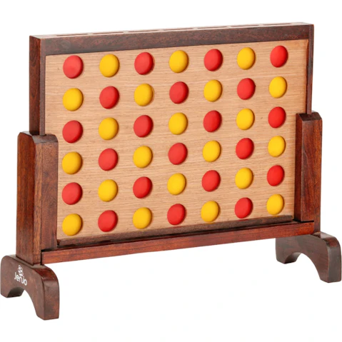 Jenjo Mini Four in a Row Polished Hardwood Game Set