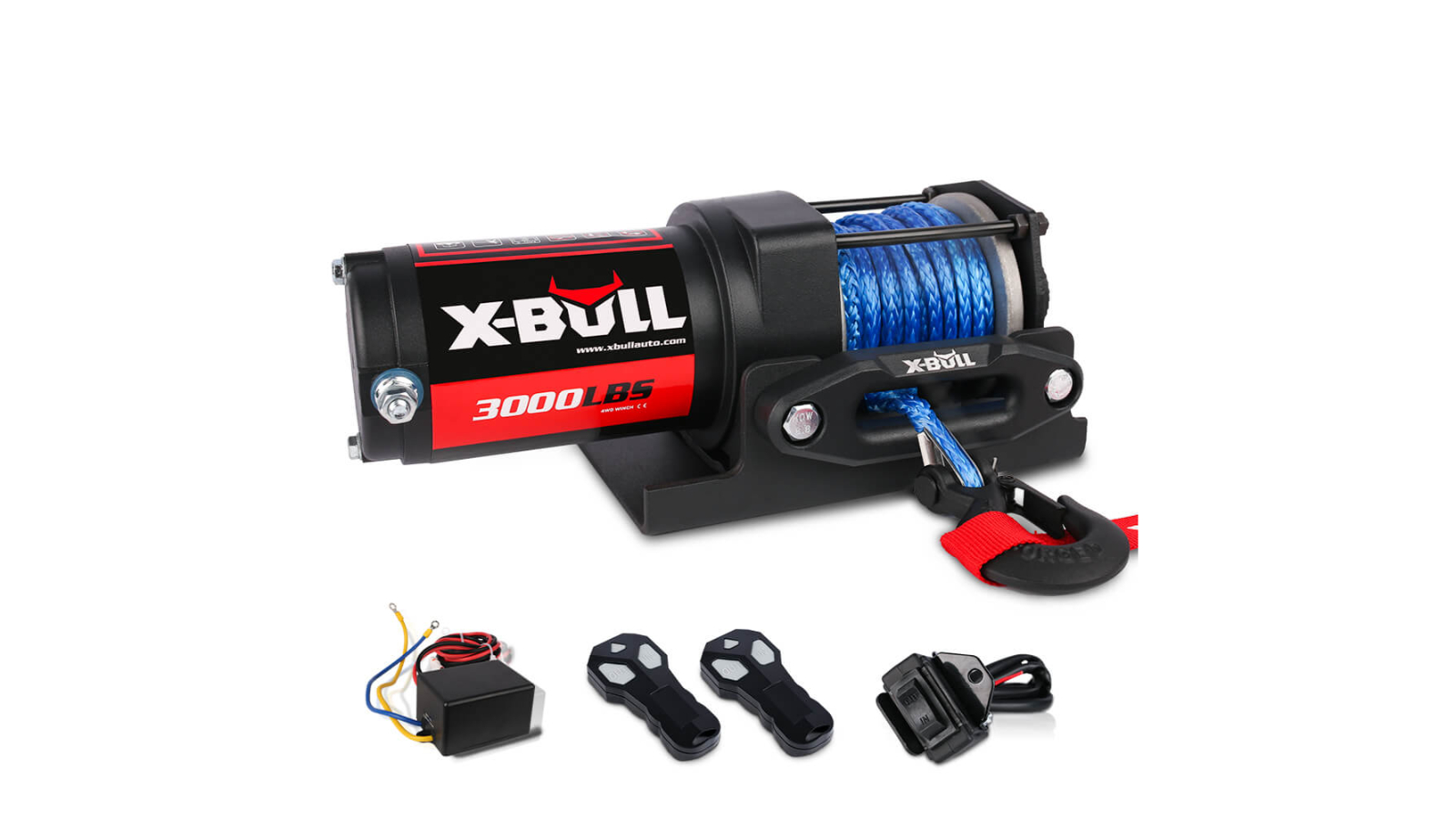 X-Bull Wireless Electric Winch 3000lbs/1360kg Synthetic Roap ATV 4WD Boat - Blue