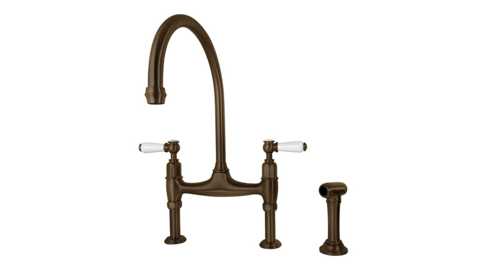 Shaws by Perrin & Rowe Pendleton Kitchen Mixer with Spray Rinse - English Bronze