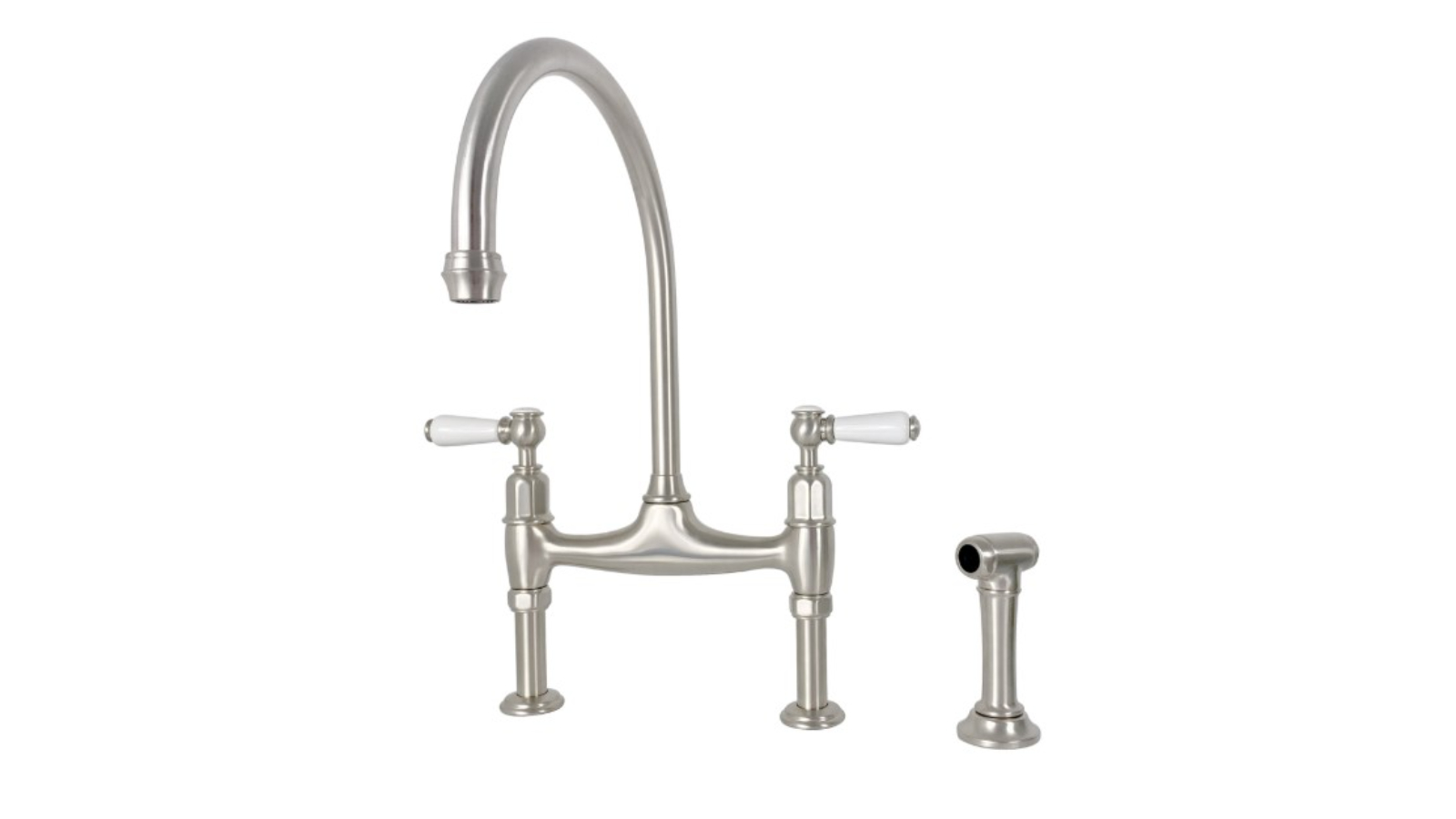 Shaws by Perrin & Rowe Pendleton Kitchen Mixer with Spray Rinse - Pewter