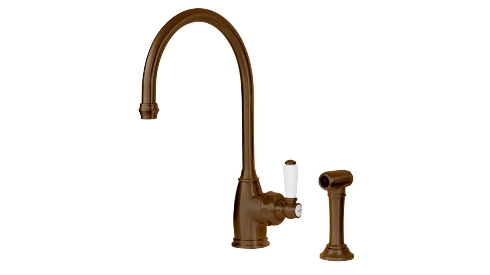 Shaws by Perrin & Rowe Yarrow Kitchen Mixer with Spray Rinse - English Bronze