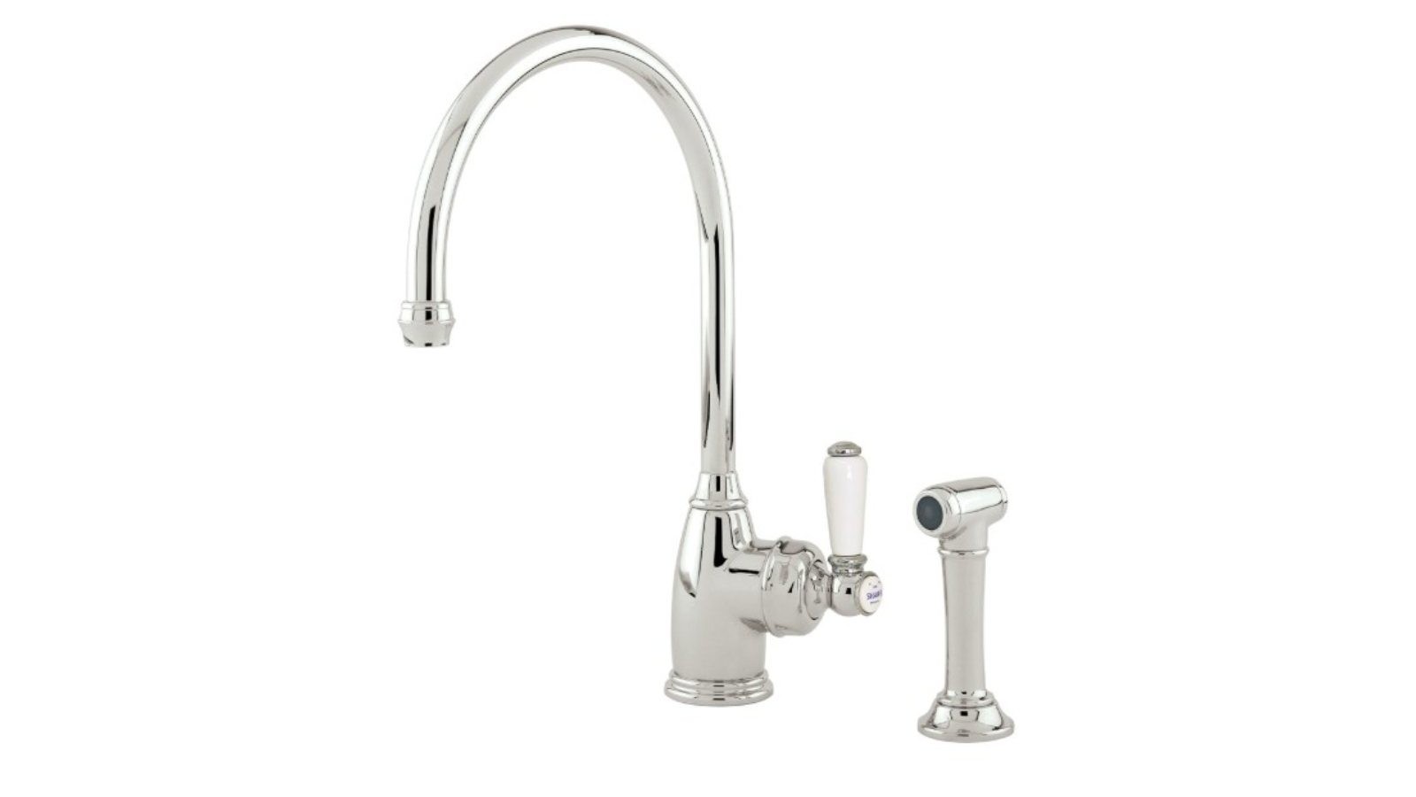 Shaws by Perrin & Rowe Yarrow Kitchen Mixer with Spray Rinse - Nickel