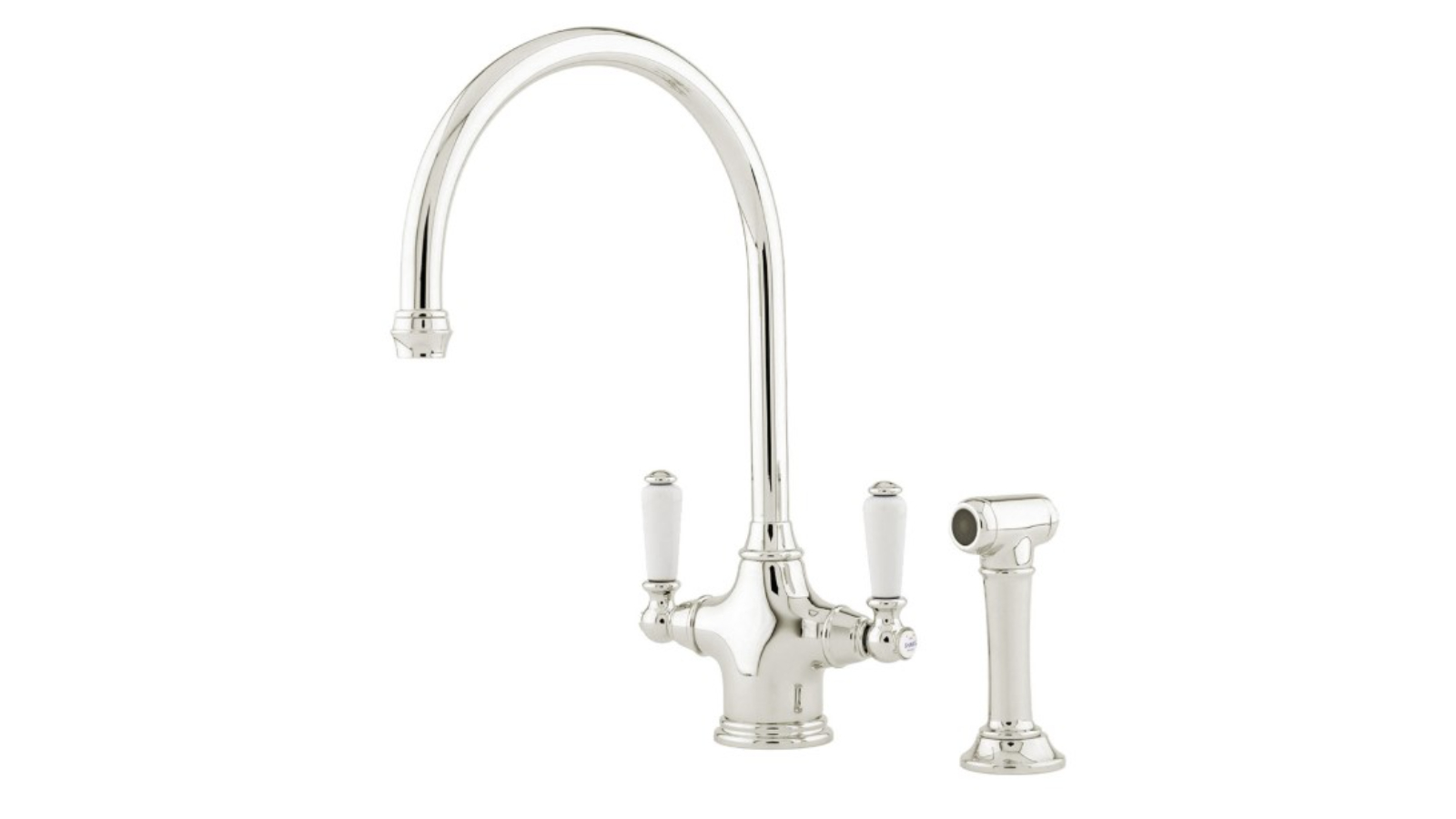 Shaws by Perrin & Rowe Ribble Kitchen Mixer with Spray Rinse - Nickel